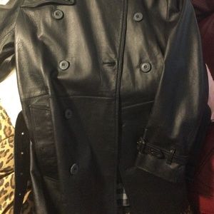 Burberry Leather Trench Sz 48.